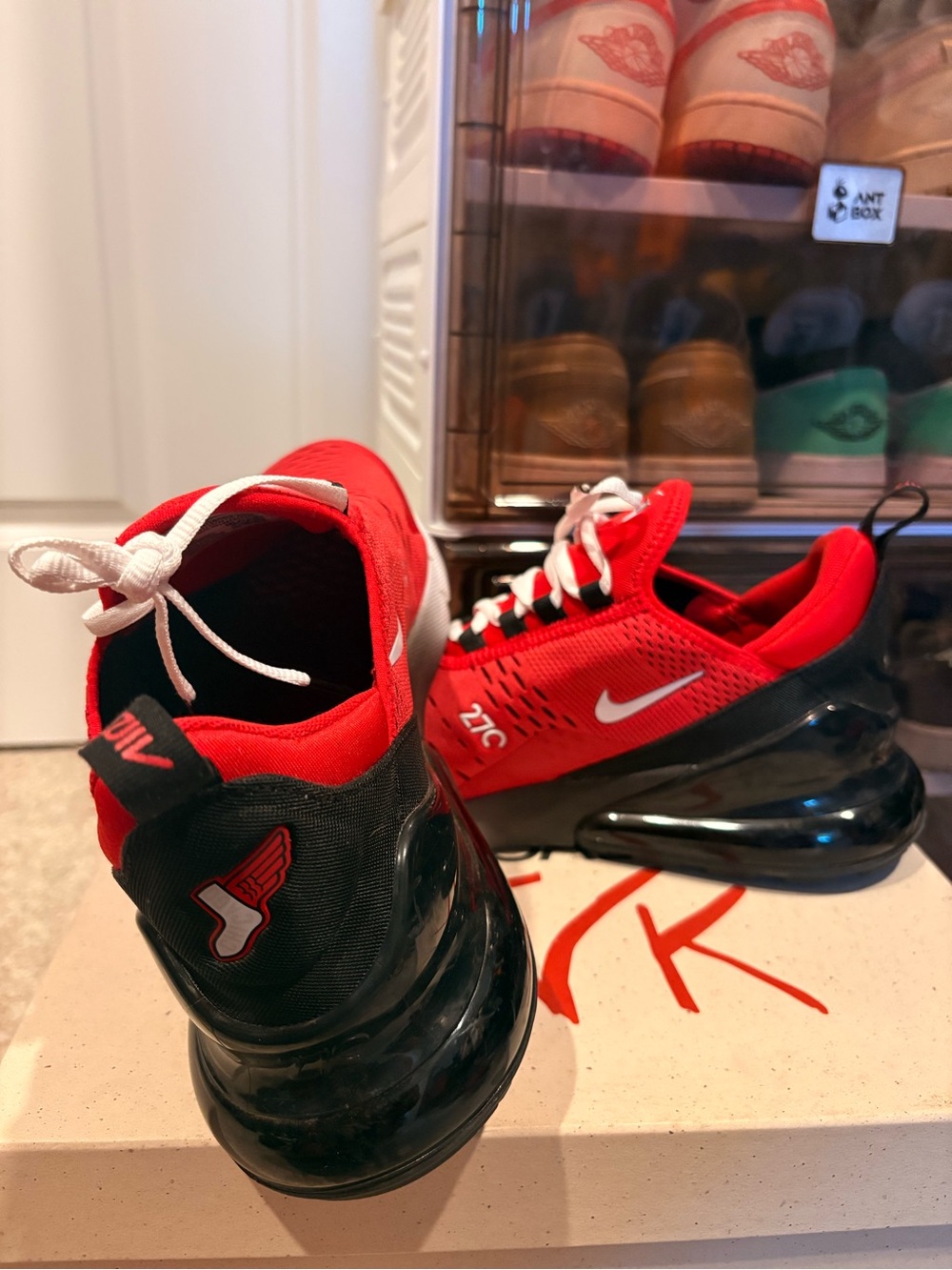 Men’s SouthSide Air Max 270s. Black,Red